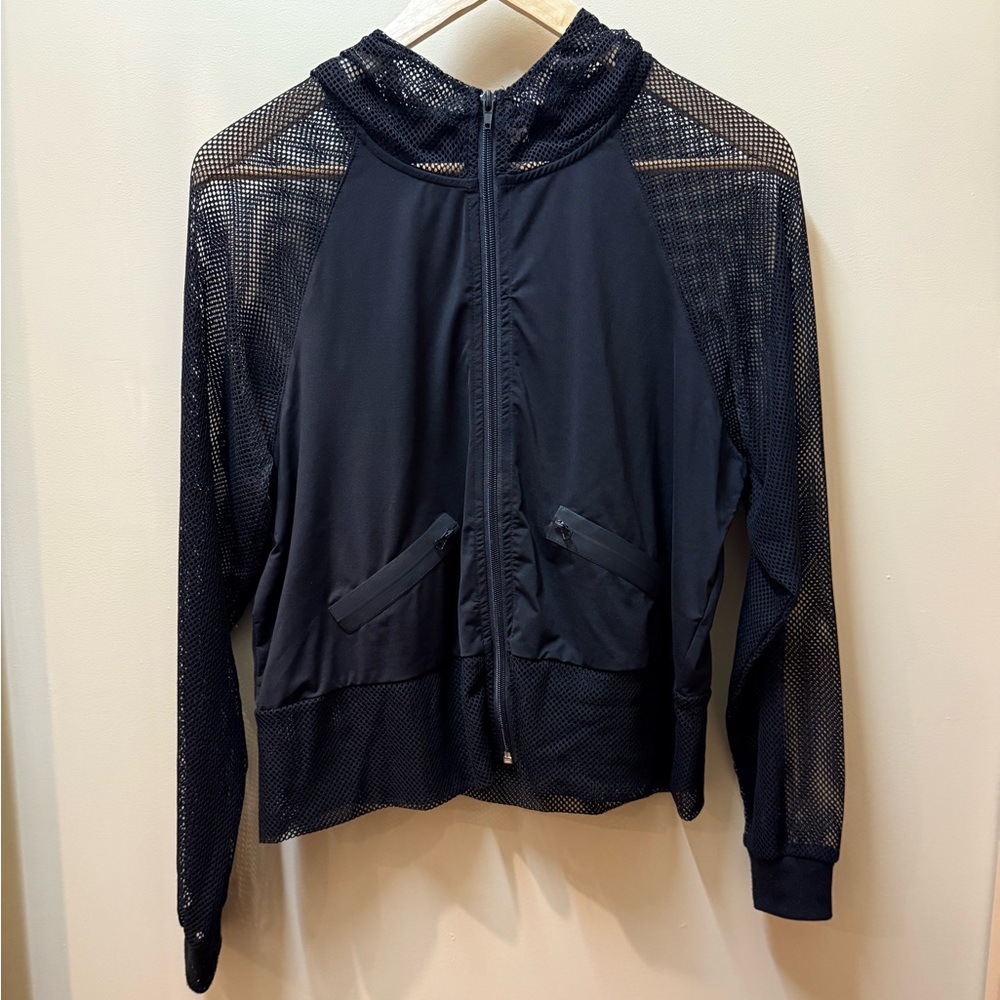 Emma & Sam Black Mesh Zip-Up Jacket